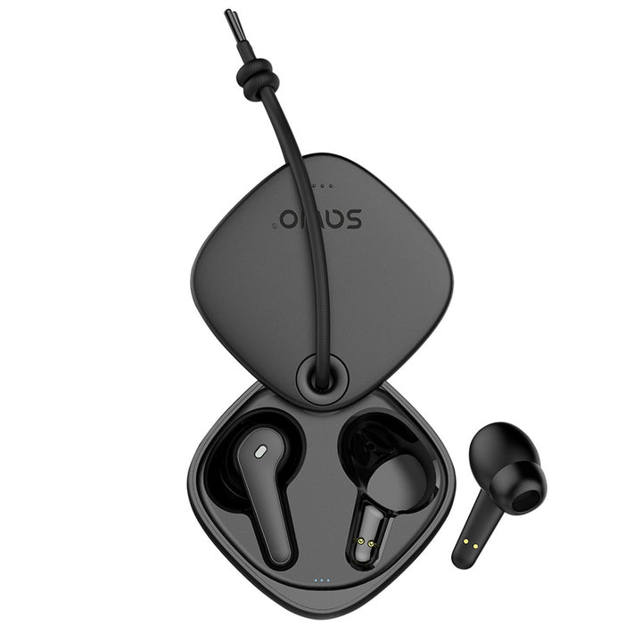 Savio Wireless Headphones, Bluetooth 5.3, ENC, USB-C, black, SAVSLTWS-11