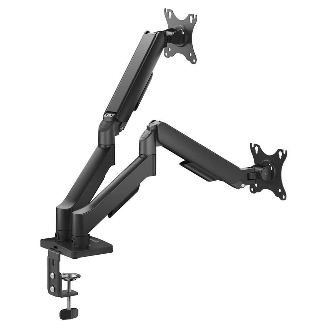 Savio double monitor desk mount, 17-32'', 9kg load per monitor, VESA, spring mechanism, black, SAVUM-04