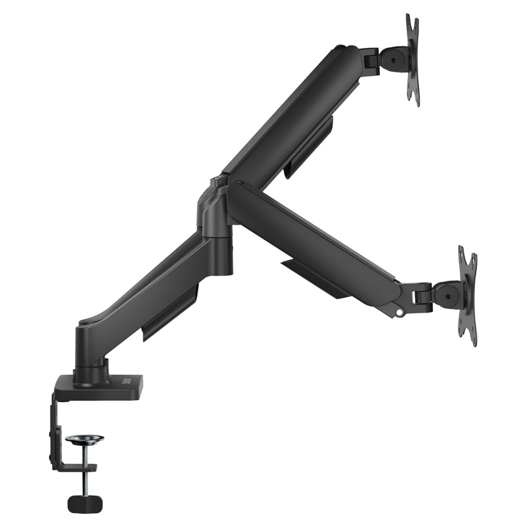 Savio double monitor desk mount, 17-32'', 9kg load per monitor, VESA, spring mechanism, black, SAVUM-04