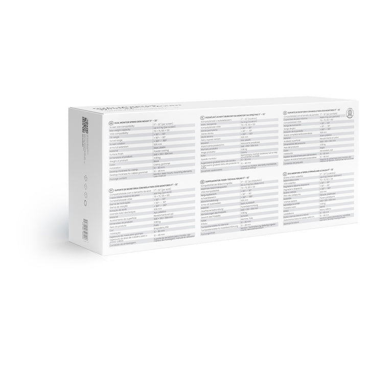 Savio double monitor desk mount, 17-32'', 9kg load per monitor, VESA, spring mechanism, black, SAVUM-04