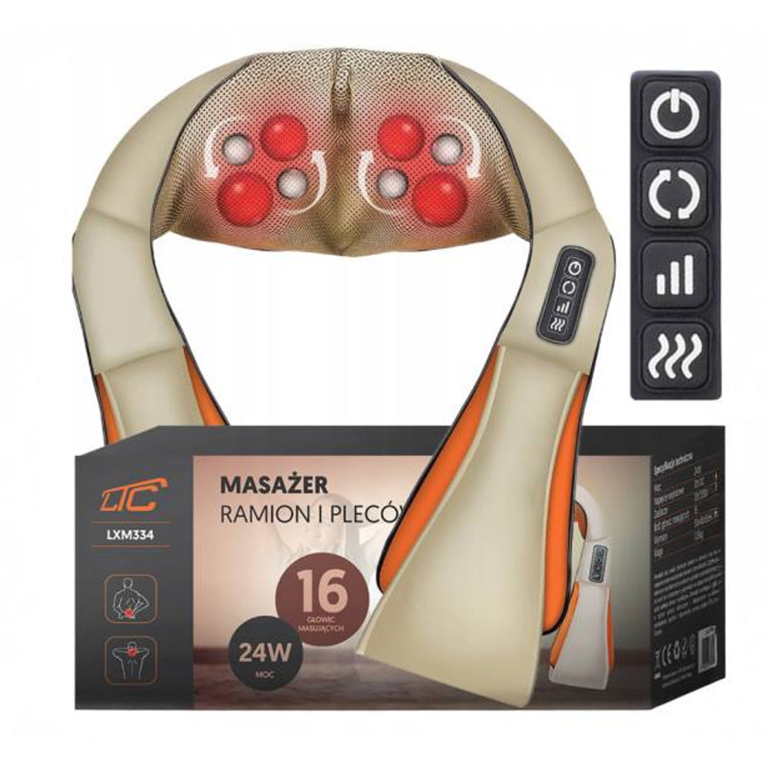 LTC Shiatsu 6D arm massager, 3 speeds, 5V, 24W, Heating function, LED backlight, Non-slip straps