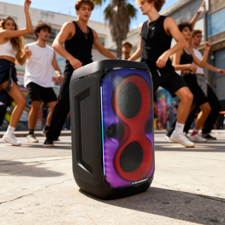 Blaupunkt Party Box Speaker, LED lighting, Bluetooth, USB and AUX, FM radio, karaoke function, remote control, battery life up to 18h, PB60X