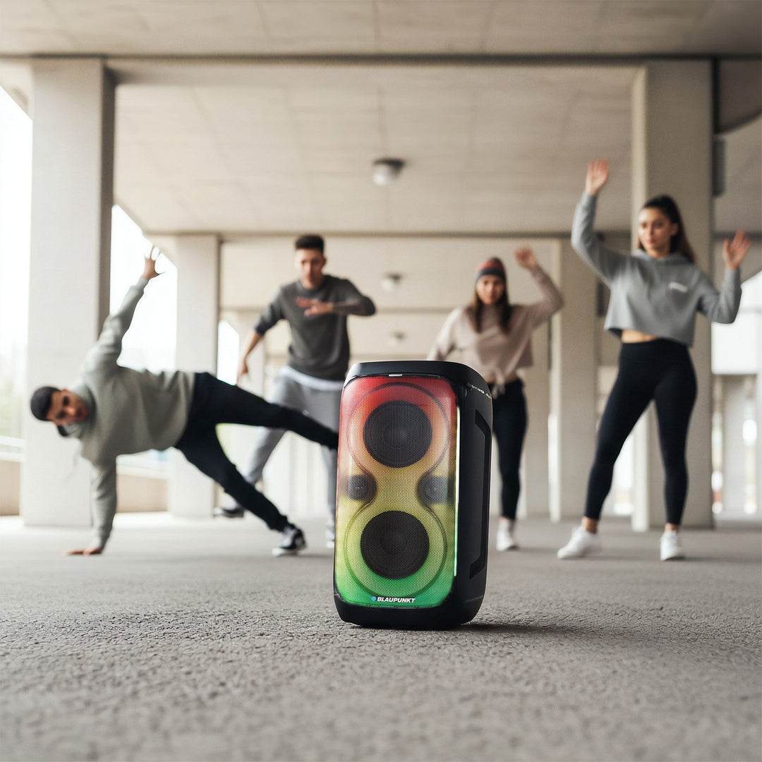 Blaupunkt Party Box Speaker, LED lighting, Bluetooth, USB and AUX, FM radio, karaoke function, remote control, battery life up to 18h, PB60X