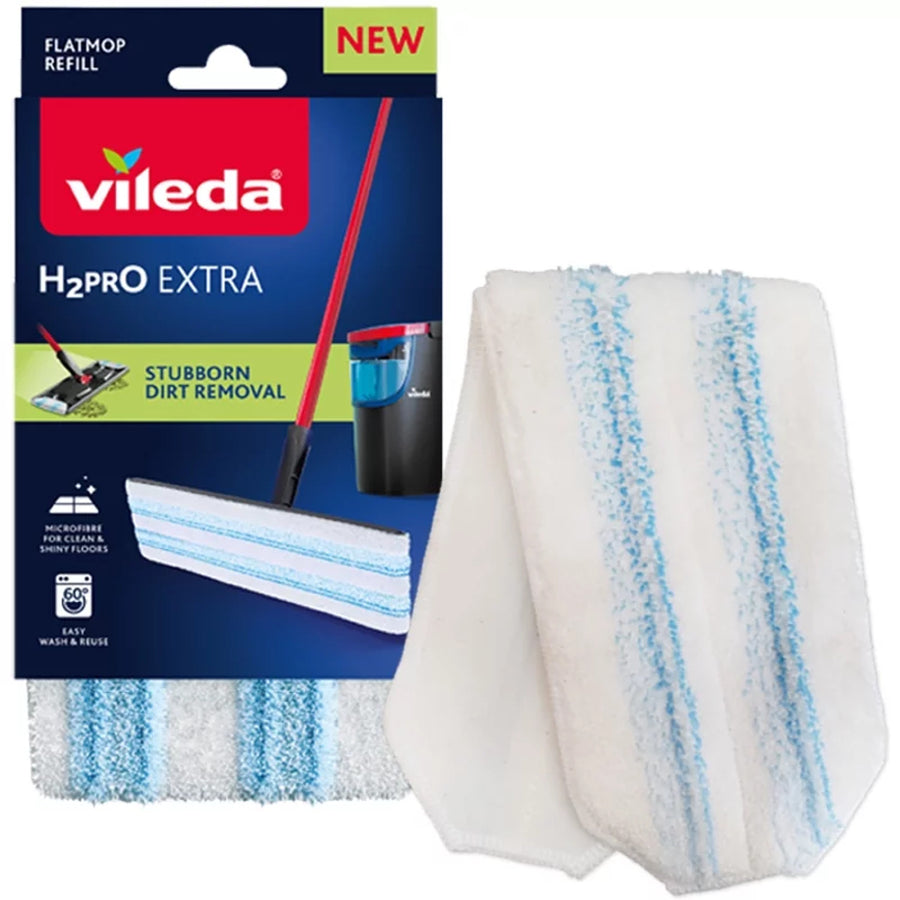Vileda H2prO flat mop insert, microfiber, machine washable, 175786