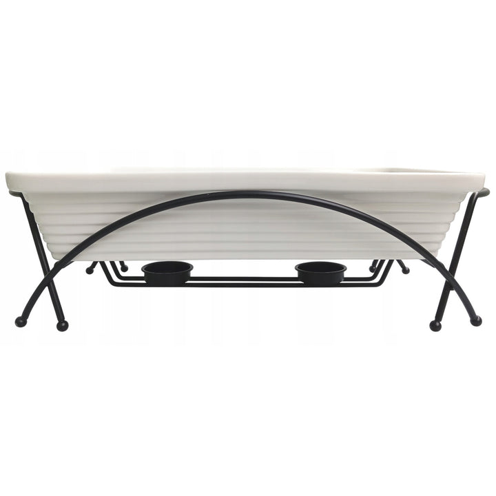 Maestro ceramic food warmer, rectangular, white color, capacity 2.4L, can be used in the oven, rack and lid with handle included, MR-11562-73