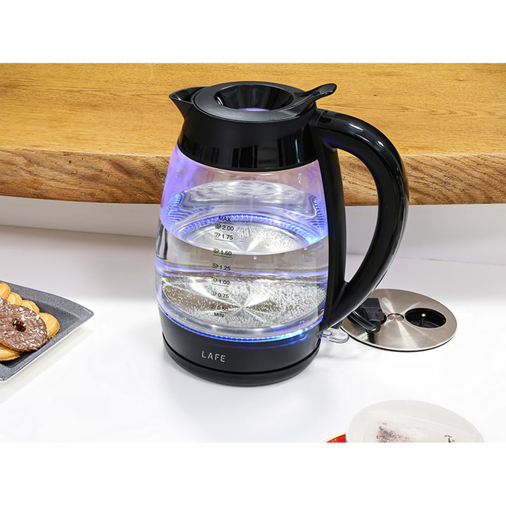 Lafe electric kettle, power 2200W, capacity 2l, glass, Essential XL