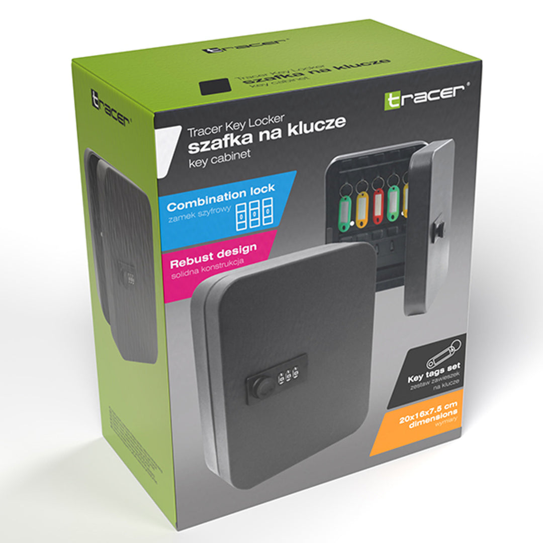 Tracer key locker, combination lock, 20 hooks, steel, Key Locker