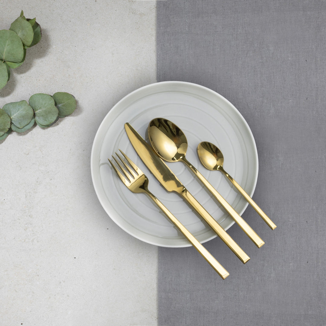 Cutlery set for 6 persons Como Gold 24-piece Gift Box AMBITION