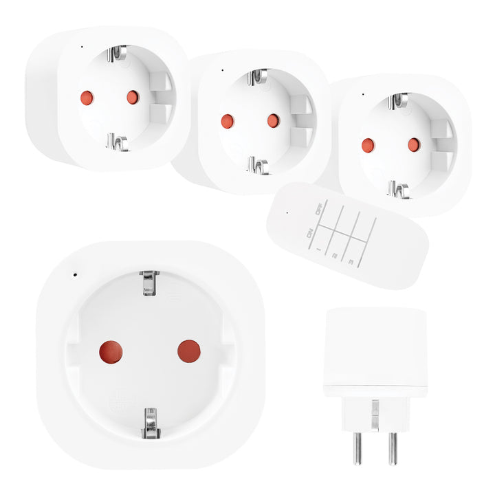GreenBlue Remote-Controlled Outlets, 3-Pack, Programmable, Range up to 30 m, 220–240 V AC, 50/60 Hz, 16 A, 433 MHz, GB313 F
