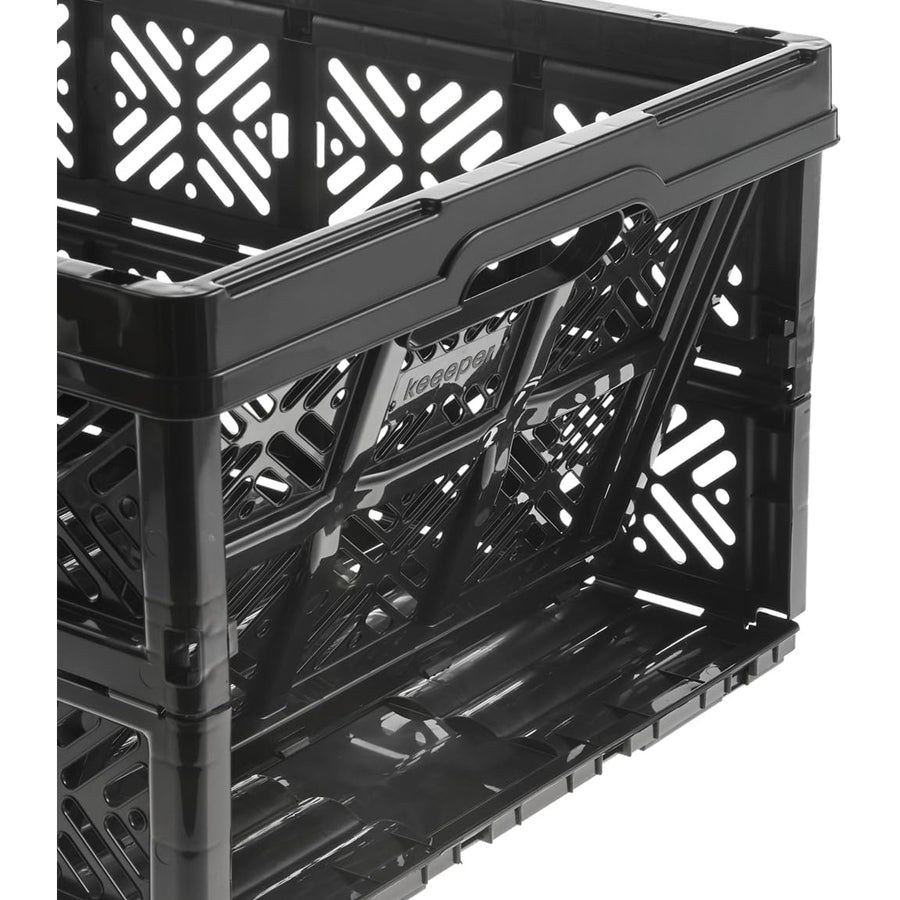 Keeeper Ida Folding Basket, 32L, Black Color, Durable and Easy to Clean