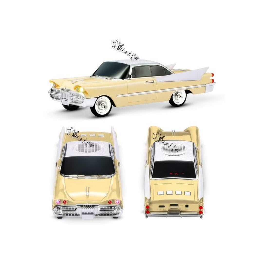 Lamex retro speaker, Bluetooth, FM radio, 1500 mAh battery, cream color, USB AUX MICRO SD slots, LCD Display, LXWS1965K