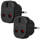 Maclean UK socket to EU plug adapter, black, MCE72, 2 pieces
