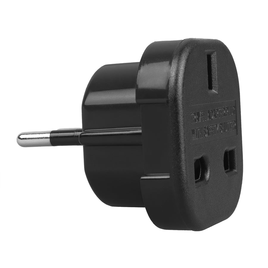 Maclean UK socket to EU plug adapter, black, MCE72, 4 pieces