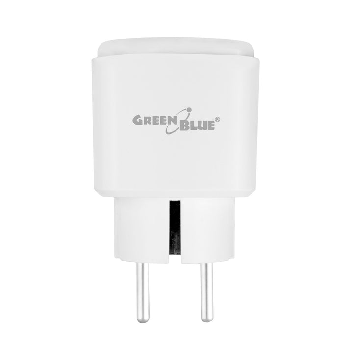GreenBlue Remote-Controlled WiFi Outlet, Android/iOS/Alexa/Google Home, Timer, Wattmeter, Max 16A/3840W, GB735 W