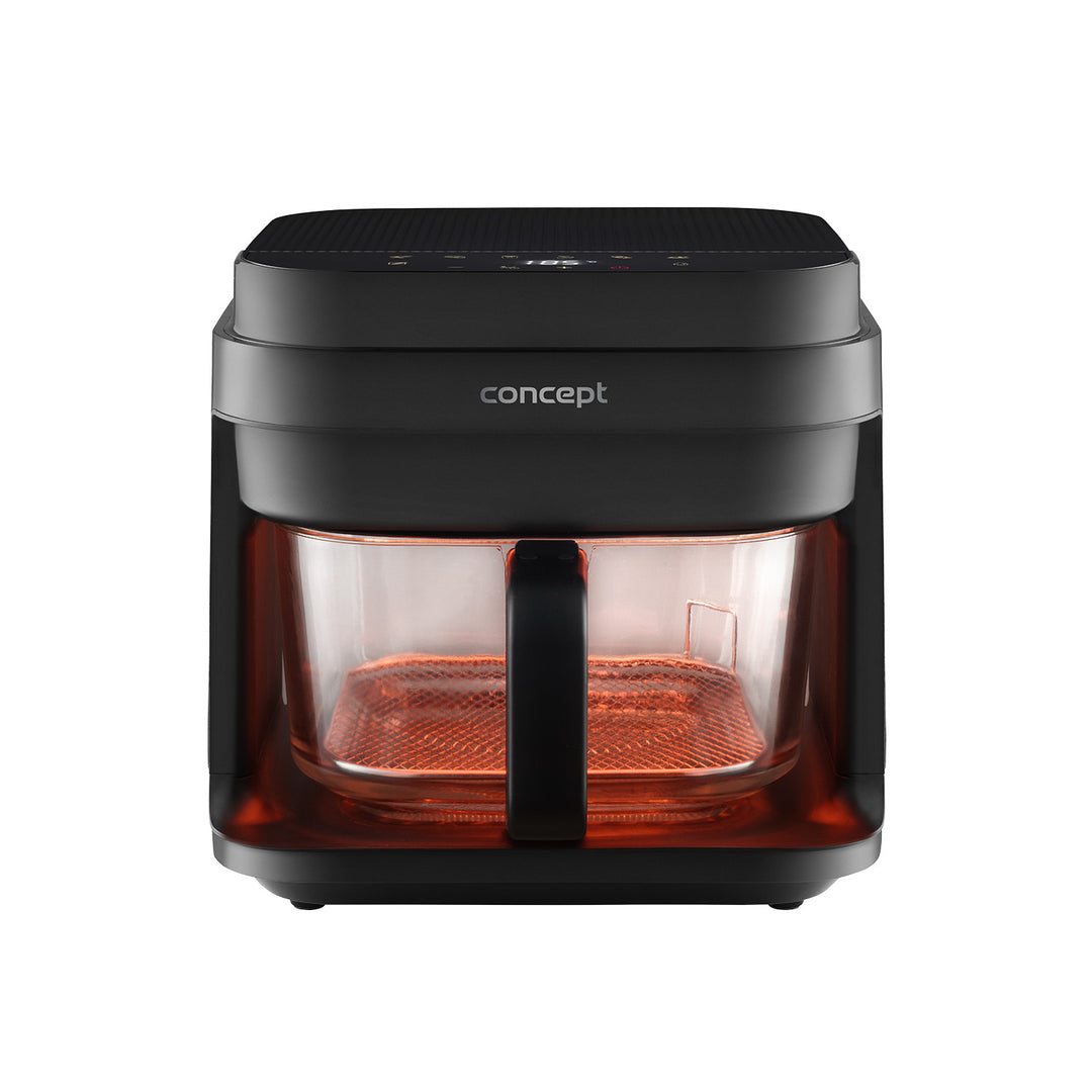 Concept Glass&Fast oil-free fryer, 5.5L capacity, 7 programs, touchscreen LED display, healthy frying mode, glass container, FR5500