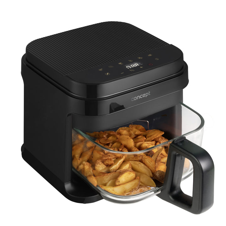 Concept Glass&Fast oil-free fryer, 5.5L capacity, 7 programs, touchscreen LED display, healthy frying mode, glass container, FR5500