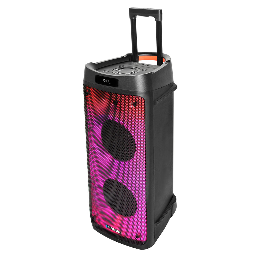 Blaupunkt Party Box speaker, LED lighting, Bluetooth, USB and AUX, FM radio, karaoke function, remote control, PB08DB