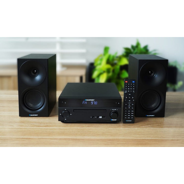 Blaupunkt micro system, 150W power, FM radio, AUX socket and USB port, Bluetooth, HDMI input, alarm clock, LED display, black, MS30.02BT