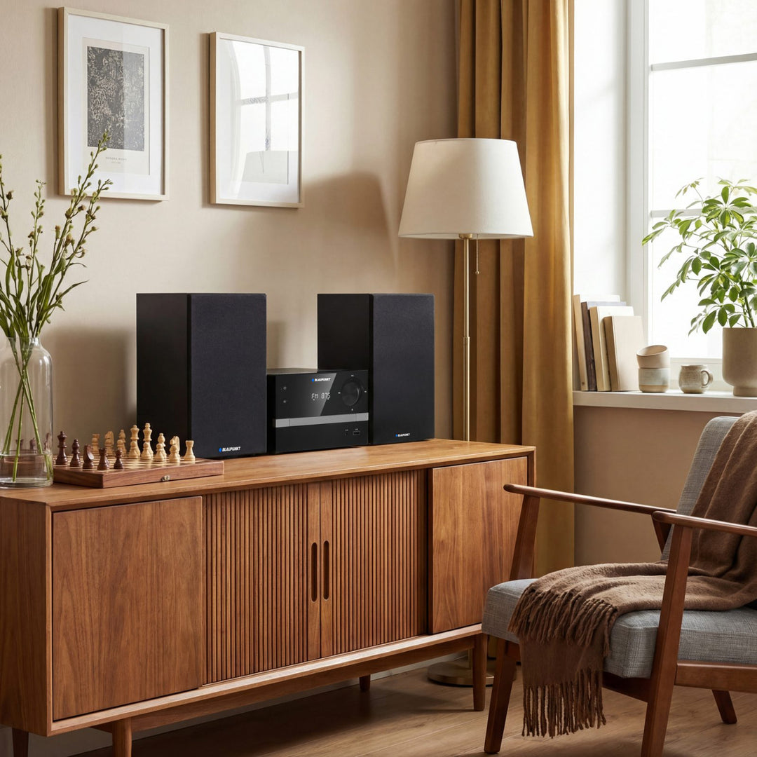 Blaupunkt micro system, Bluetooth, FM radio, 20W RMS power, clock with alarm function, CD/MP3/USB/AUX, MS9BT