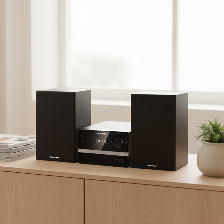 Blaupunkt micro system, Bluetooth, FM radio, 20W RMS power, clock with alarm function, CD/MP3/USB/AUX, MS9BT