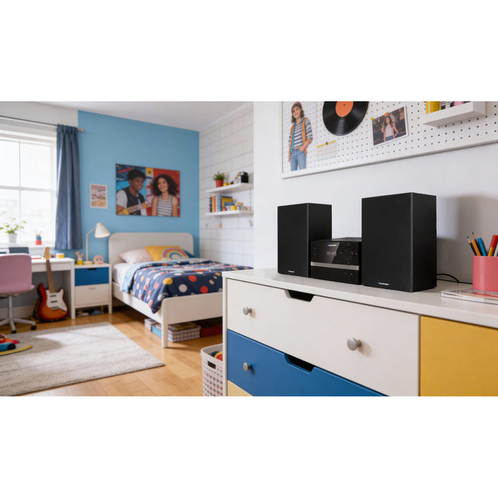 Blaupunkt micro system, Bluetooth, FM radio, 20W RMS power, clock with alarm function, CD/MP3/USB/AUX, MS9BT