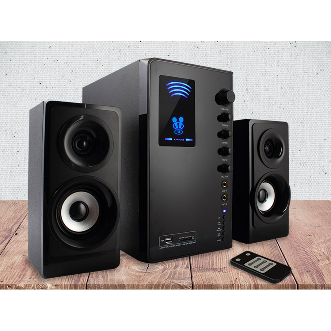 Tracer 2.1 speaker set, Bluetooth 5.1, 35W power output, FM radio, remote control, Tumba BT