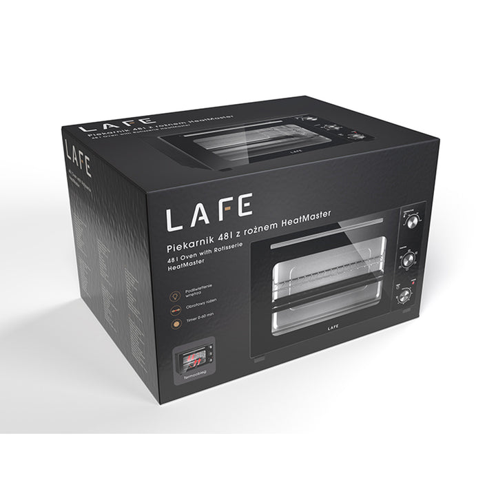 Lafe electric oven, 48 l capacity, 1800 W power, convection, HeatMaster