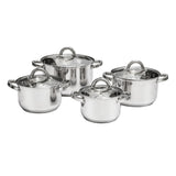 Ambition cookware set, stainless steel, 8 pieces, thick bottom, Berry