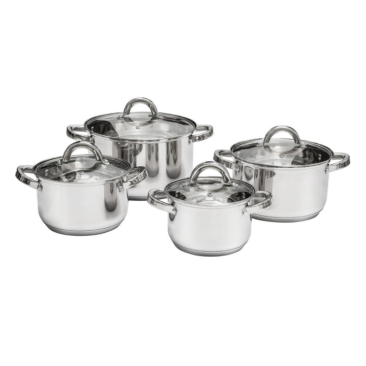Ambition cookware set, stainless steel, 8 pieces, thick bottom, Berry