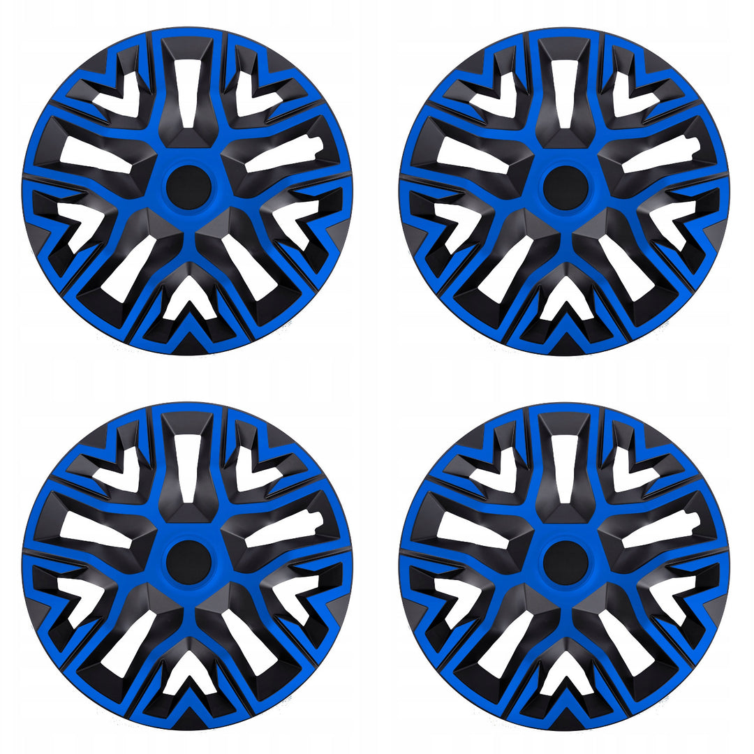 Universal 15'' NRM The Best Bicolor blue and black hubcaps, 4 pieces