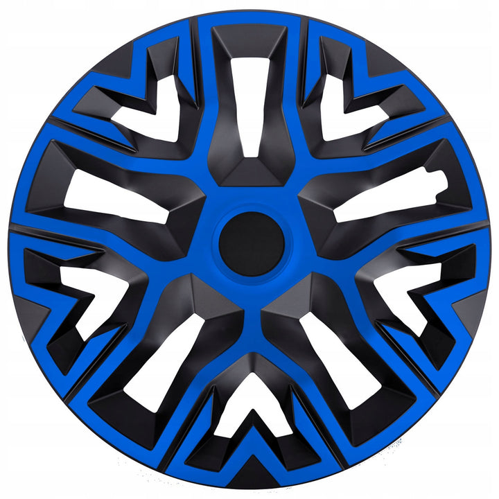 Universal 16'' NRM The Best Bicolor blue and black hubcaps, 4 pieces