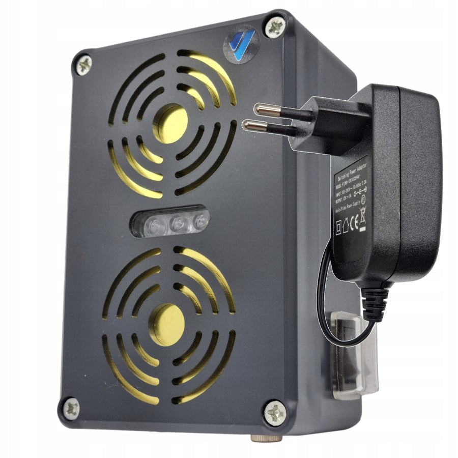Viano rodent, martens, mice, and rat repeller, ultrasonic generator, two speakers, Waterstrob