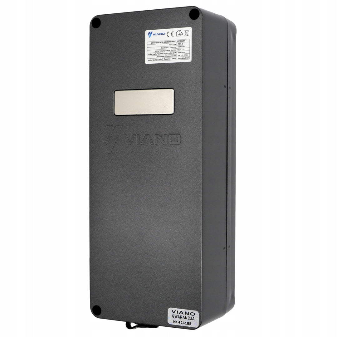 Viano rodent, martens, mice, and rat repeller, four ultrasonic emitters, 4Ah Li-ion battery, King