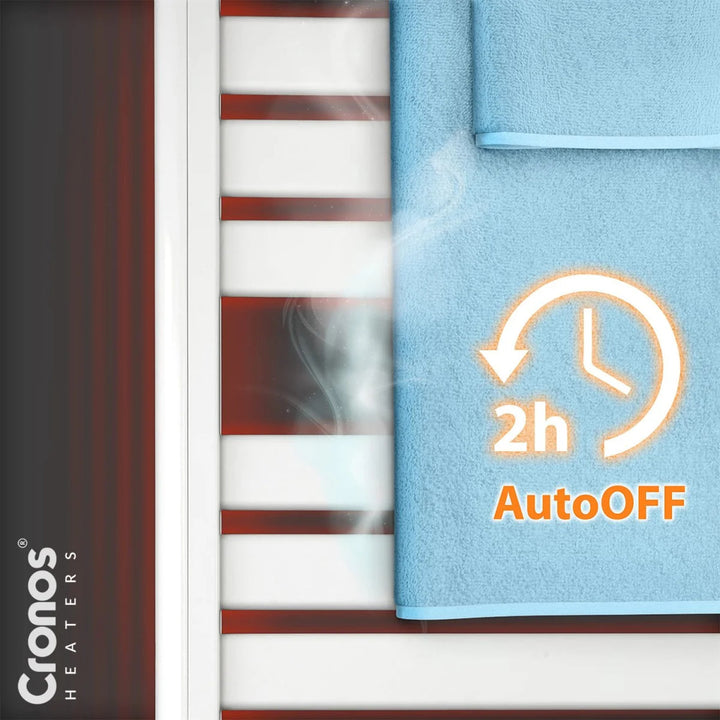 Cronos electric bathroom heater, 500W power, heats rooms up to 6m2, LCD display, AUTO, TIMER, and open window detection functions, TW-500