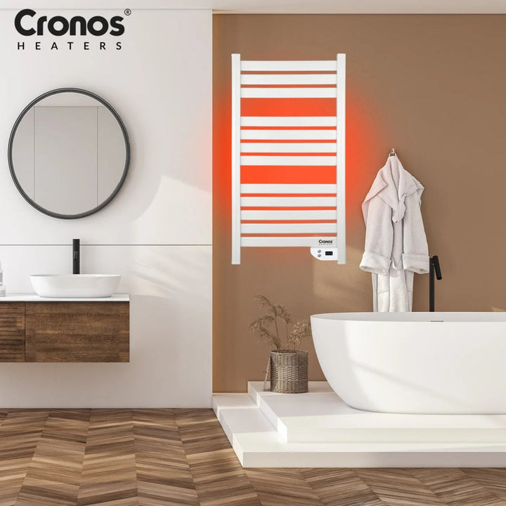 Cronos electric bathroom heater, 500W power, heats rooms up to 6m2, LCD display, AUTO, TIMER, and open window detection functions, TW-500