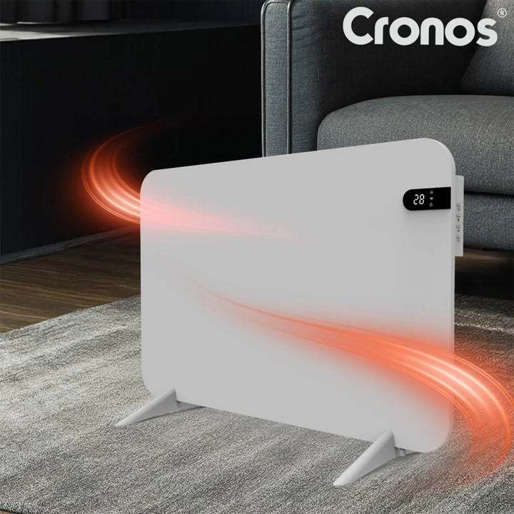 Cronos electric heater, white, 450W power, heats rooms up to 14m2, built-in thermostat, remote control, open window detection function, legs included, WFH-450TW