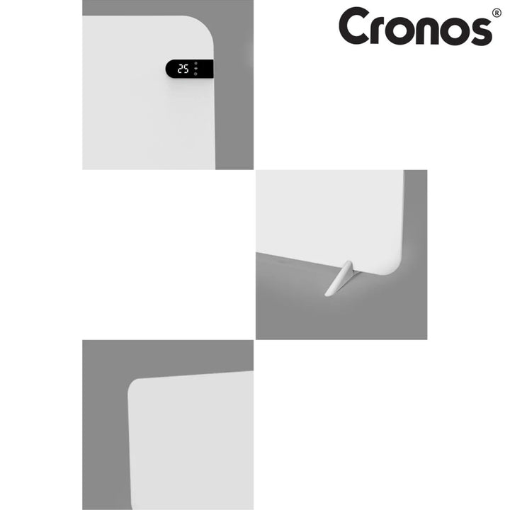 Cronos electric heater, white, 450W power, heats rooms up to 14m2, built-in thermostat, remote control, open window detection function, legs included, WFH-450TW