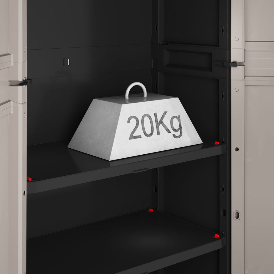 Keter low cabinet, adjustable shelves, reinforced construction, color: gray/black, Pro