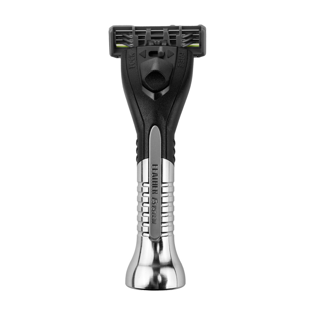 Feather Butler PF-BT razor with replaceable blades, 3 cartridges