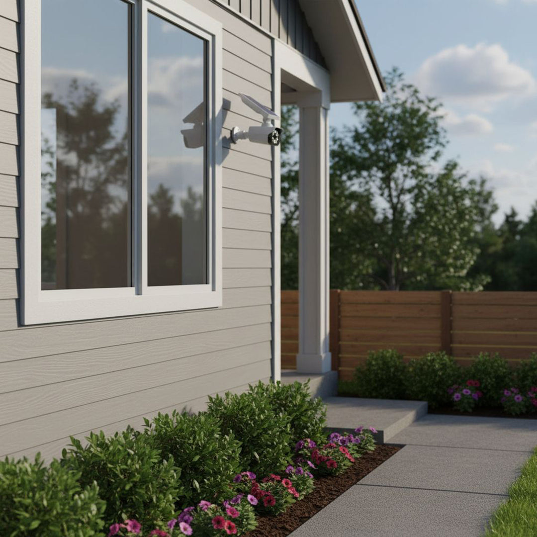 Solar camera dummy, flashing LED, motion sensor, LED lighting, free sticker, SOL1800S, 2 pieces