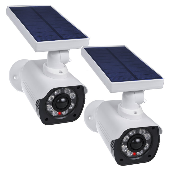 Solar camera dummy, flashing LED, motion sensor, LED lighting, free sticker, SOL1800S, 2 pieces