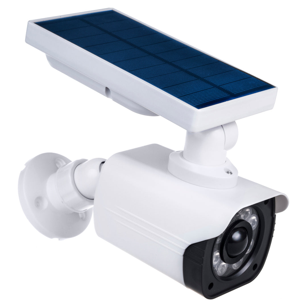 Solar camera dummy, flashing LED, motion sensor, LED lighting, free sticker, SOL1800S, 4 pieces