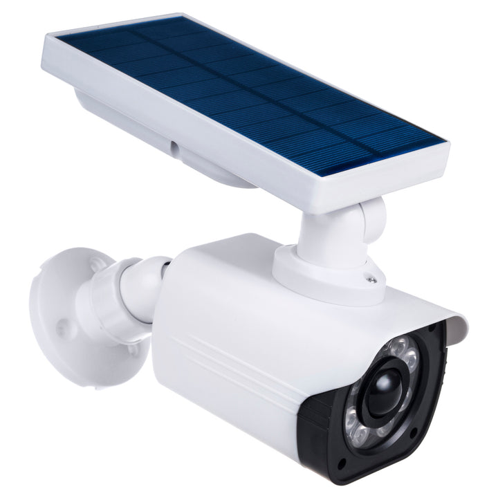 Solar camera dummy, flashing LED, motion sensor, LED lighting, free sticker, SOL1800S, 4 pieces