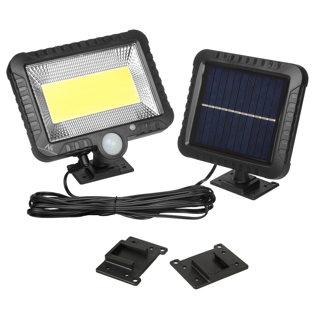 Solar LED floodlight with Maclean motion sensor, IP44, 5W, 400lm, 6000K, 1300 mAh lithium battery, 5.5V DC MCE438, 4 pieces