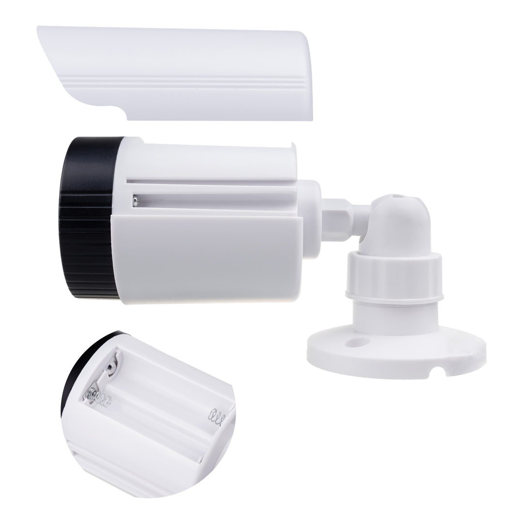 Set of two dummy tube cameras, IR LEDs, white, 2xAA power supply (included), ABS, IR1800 WT