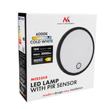 Maclean LED Light with Motion Sensor, PIR Sensor, Black, 10W/15W/18W, IP65, Color Temperature Adjustment 3000/4000/6000K, MCE535 B
