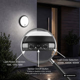 Maclean LED Light with Motion Sensor, PIR Sensor, Black, 10W/15W/18W, IP65, Color Temperature Adjustment 3000/4000/6000K, MCE535 B