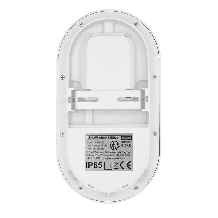 Maclean LED Light with Motion Sensor, PIR Sensor, White, 10W/15W/18W, IP65, Color Temperature Adjustable (3000K/4000K/6000K), MCE534 W