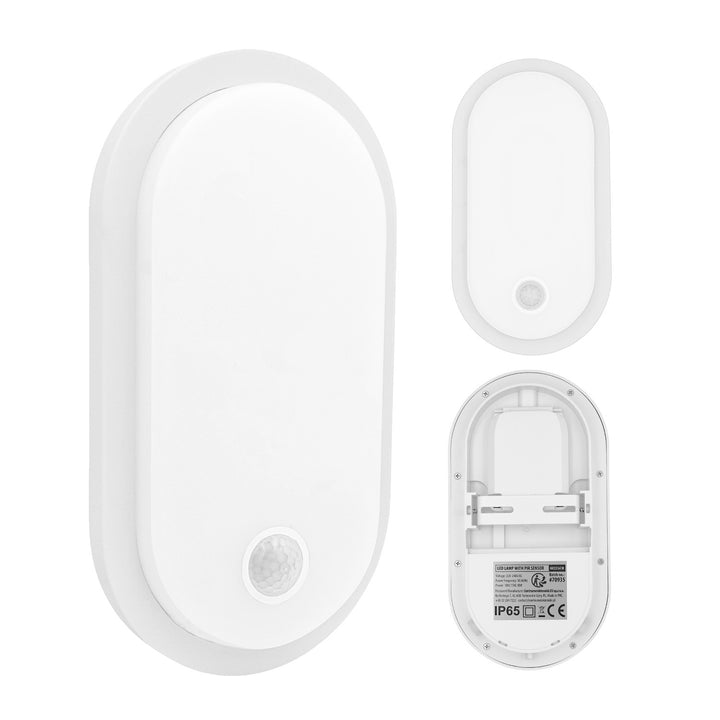 Maclean LED Light with Motion Sensor, PIR Sensor, White, 10W/15W/18W, IP65, Color Temperature Adjustable (3000K/4000K/6000K), MCE534 W