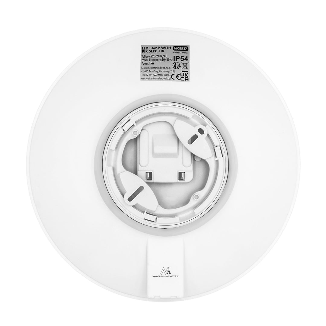 Maclean LED Ceiling Light with PIR Sensor, 15W, 1300 lm, IP54, 220–240 V~ 50/60 Hz, MCE537